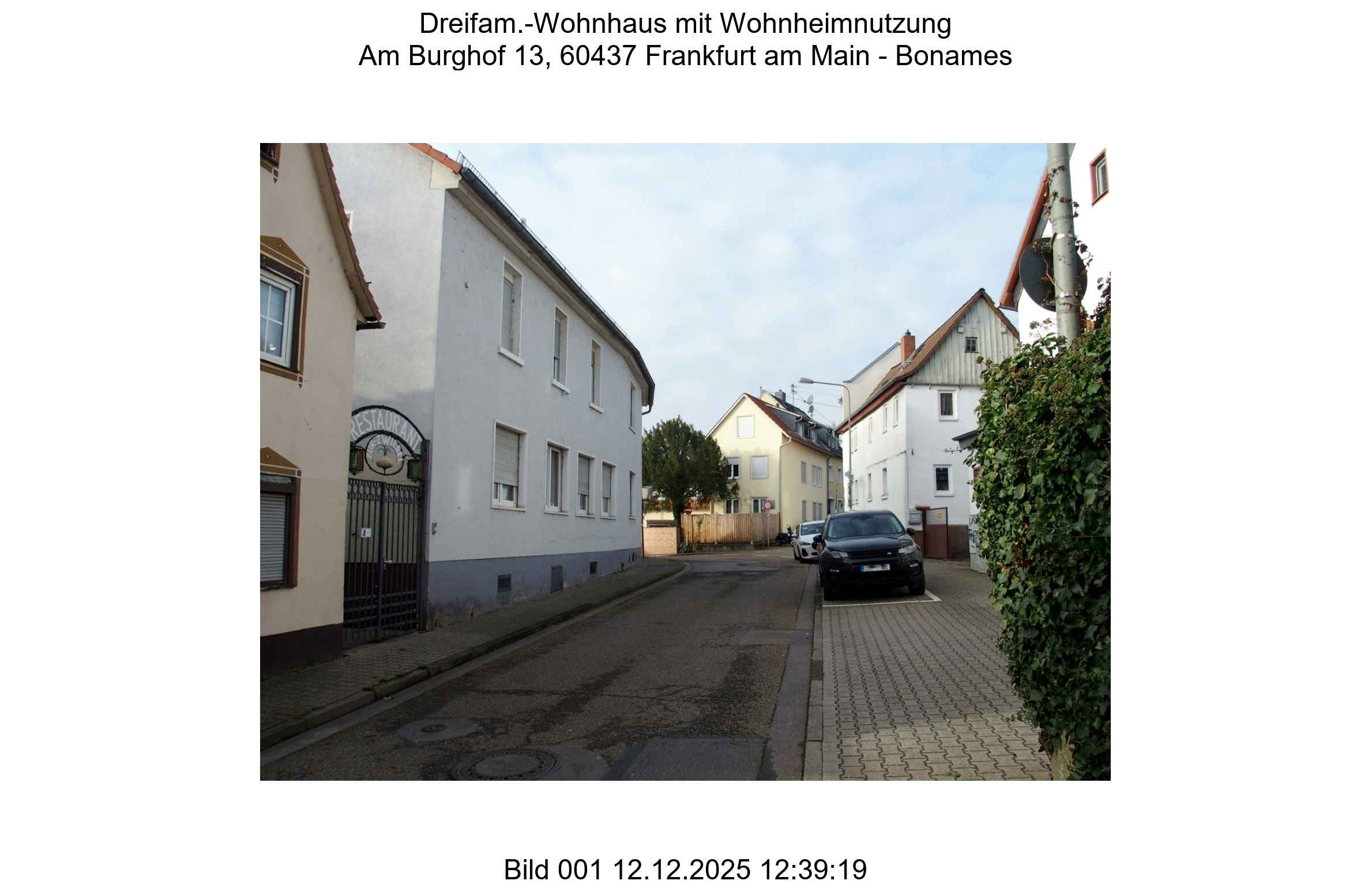 Mehrfamilienhaus mit Vorder- und Hinterhaus in Frankfurt-Bonames