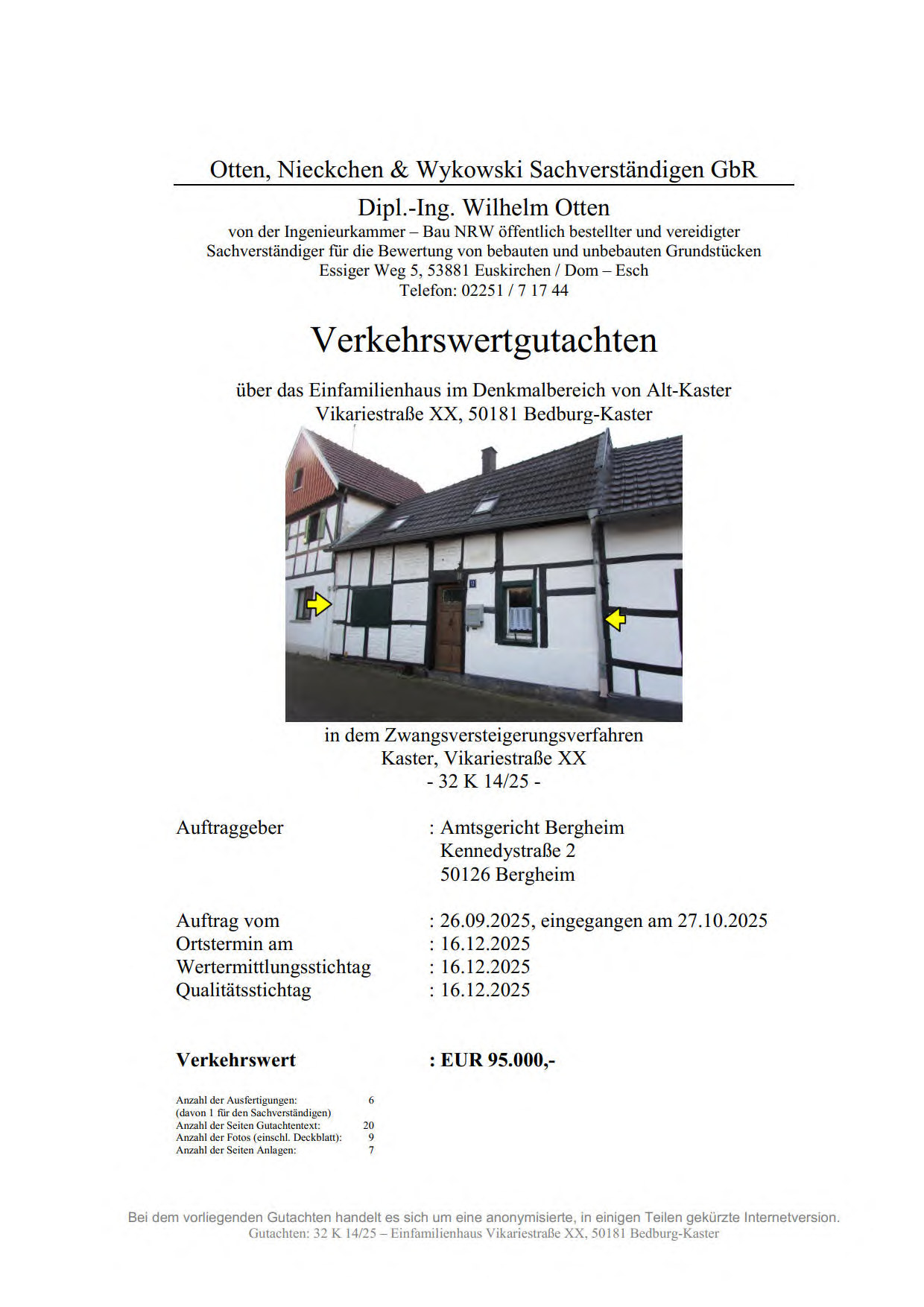Beidseitig angebautes Einfamilienhaus im Denkmalbereich von Alt-Kaster